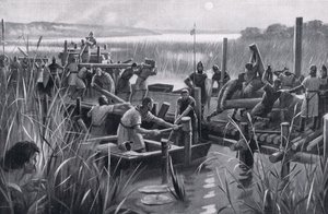 Bygningen af Williams dæmning ved Ely, 1920